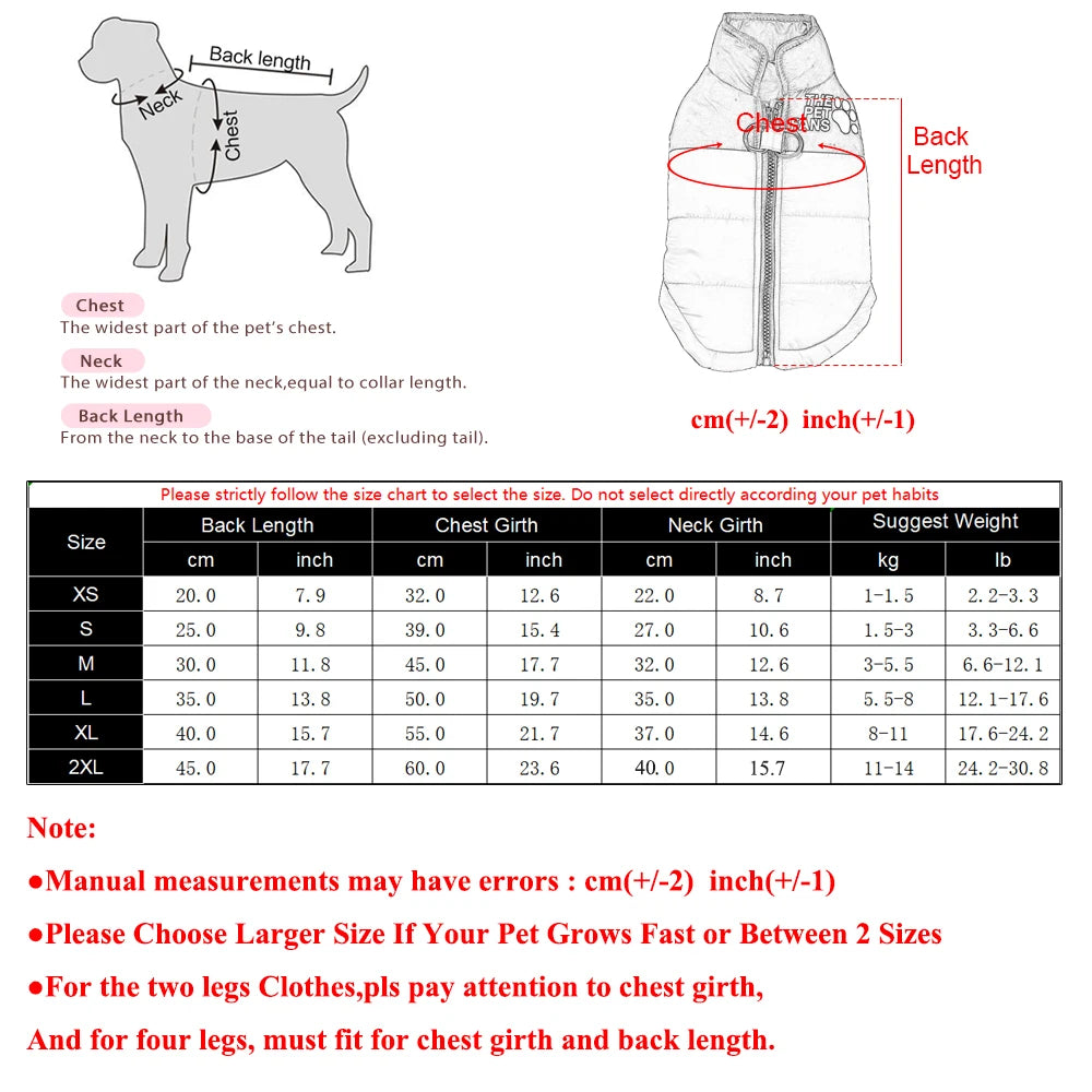 Warm Winter Pet Dog Jacket | XS-6XL Available