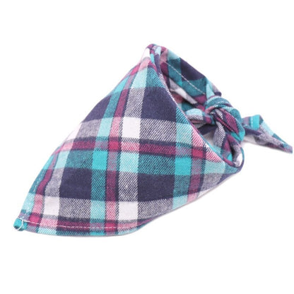 Plaid Pet Bandana | Soft Cotton