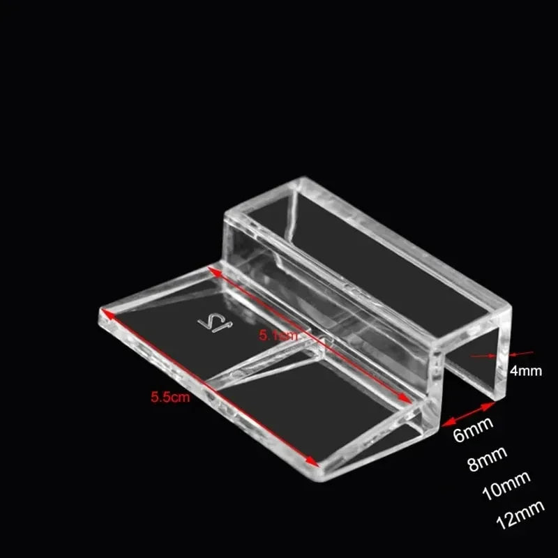 Acrylic Support Bracket for Fish Tank Covers | Durable, Transparent Clips for 6MM-12MM Glass Aquariums