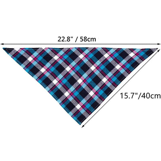 Plaid Pet Bandana | Soft Cotton