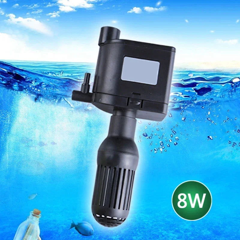 Three-in-One Submersible Oxygen and Filter Pump | Enhances Water Quality for Aquariums