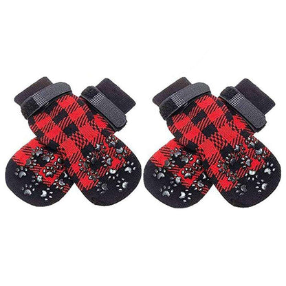 Adjustable Anti-Slip Dog Socks | Non-Slip Paw Protection with Paw Pattern for Indoor Traction Control