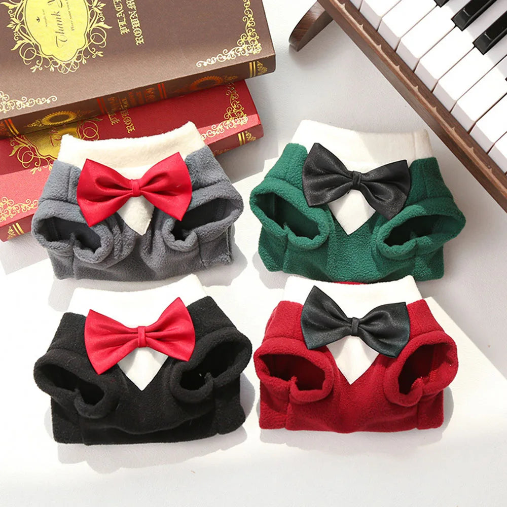 Extra-Large Winter Fleece Tuxedo with Bow Tie