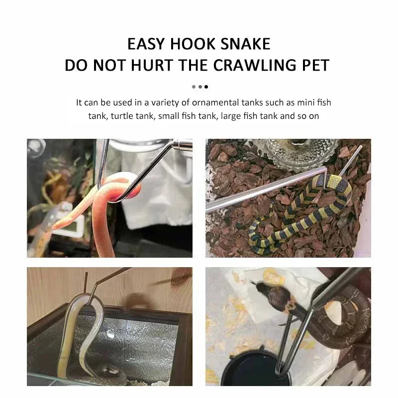 Telescopic Stainless Steel Snake Hook | Adjustable 17-67cm Reptile Handling Tool for Safe Snake Capture