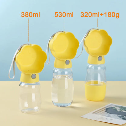 2 in 1 Dog Water Bottle with Food Container