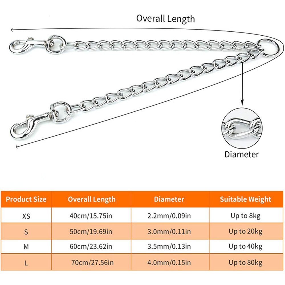 Durable Metal Double Dog Lead Rope for Tangle-Free Walking | Chew-Proof Dual Pets Leash Extension