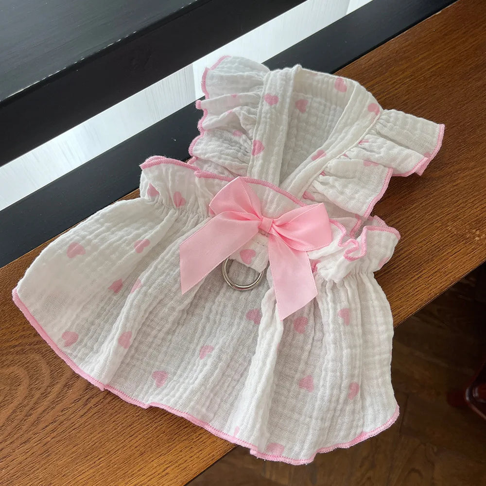 Dog Dress with Bowknot | Summer Pet Clothes