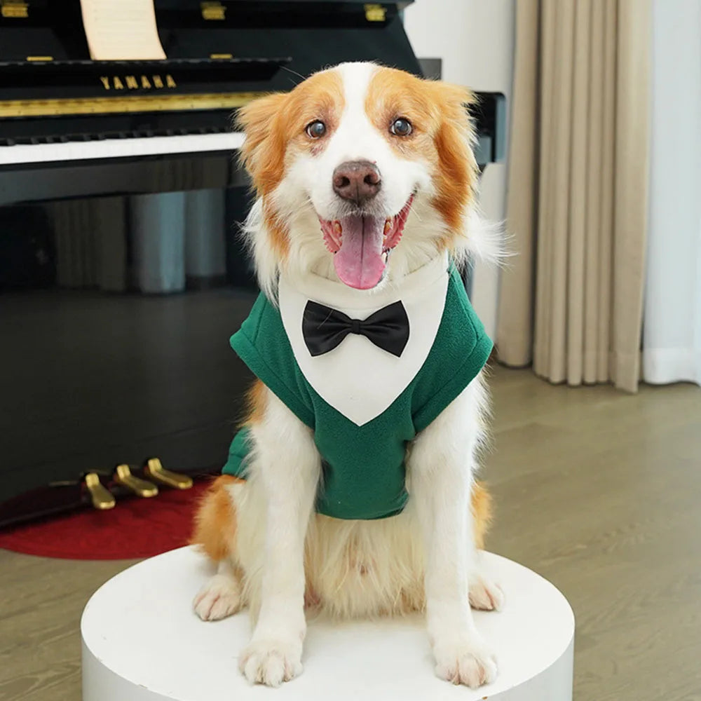 Extra-Large Winter Fleece Tuxedo with Bow Tie