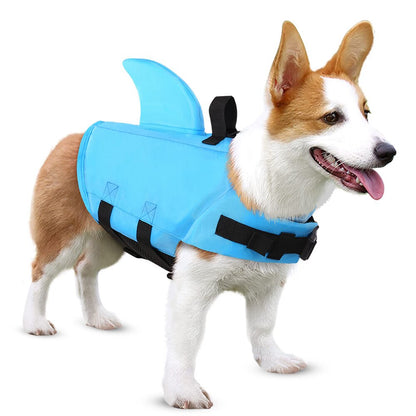 Shark Fin Dog Life Jacket Adjustable, Buoyant Safety Vest with
