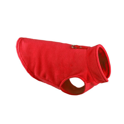 Winter Dog Fleece Vest Jacket | Leash Ring