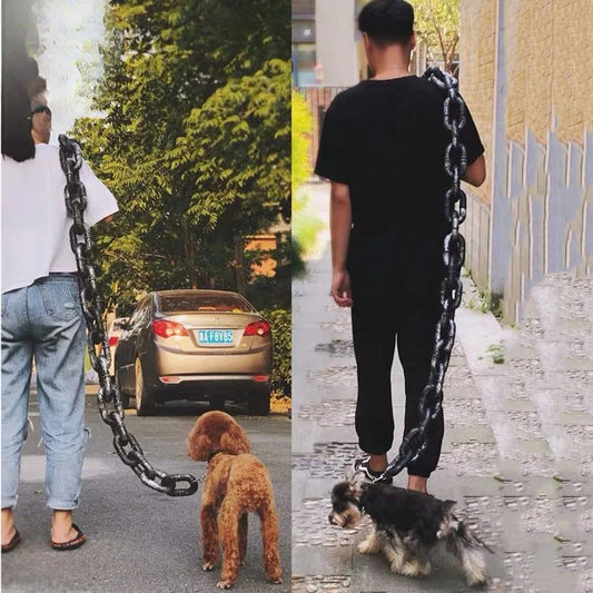 Huge Plastic Simulated Iron Dog Chain Leash