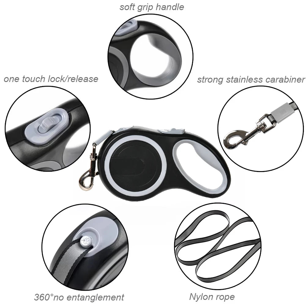 Durable Retractable Dog Leash | 5m - 8m Available
