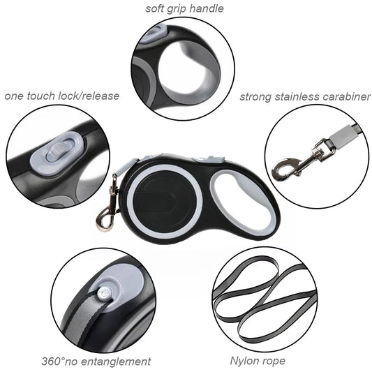 Durable Retractable Dog Leash | 5m - 8m Available