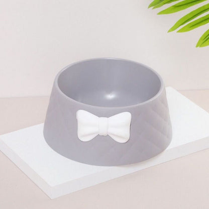Princess Food and Water Bowls | Sweet Bowknot Dog and Cat Bowls with Diamond Pattern