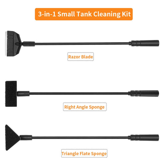 3-in-1 Aquarium Cleaning Kit | Algae Scraper & Sponge