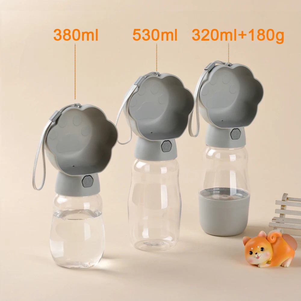 2 in 1 Dog Water Bottle with Food Container