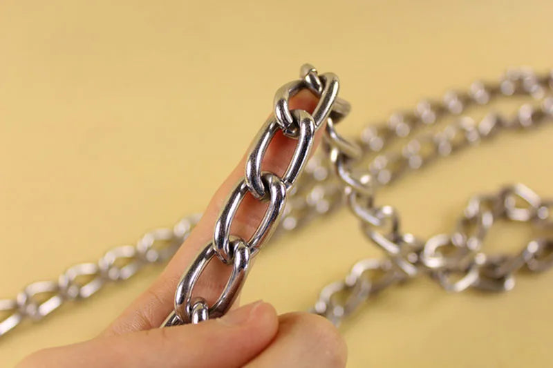 Heavy Duty Chain Dog Leash with PU Handle