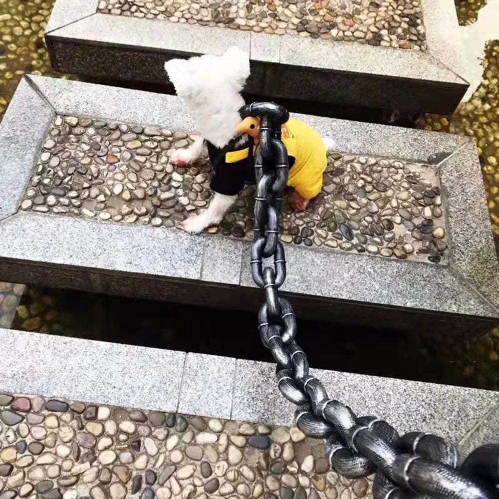 Huge Plastic Simulated Iron Dog Chain Leash