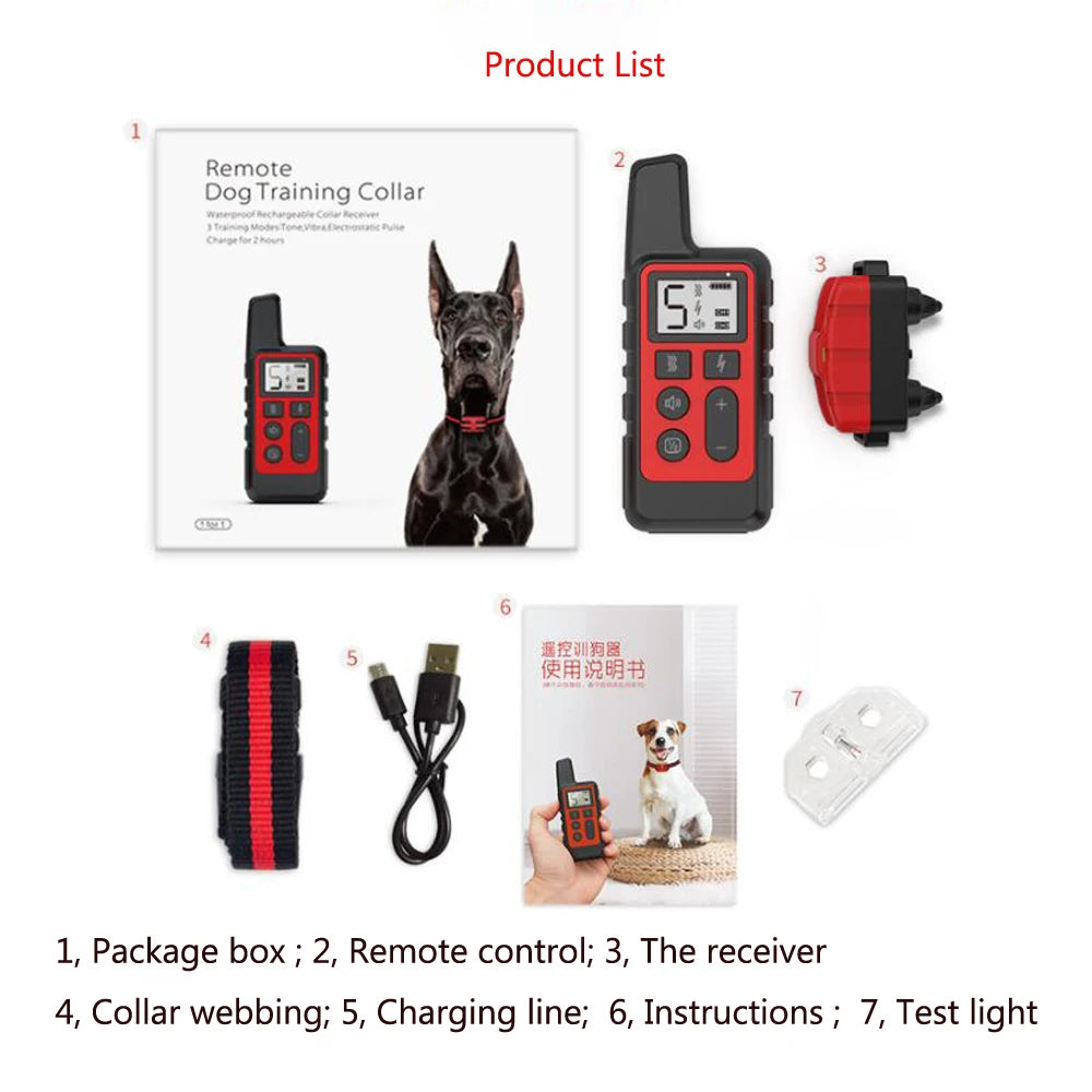 500m Waterproof Electric Dog Training Collar with Remote Control, LCD Display | Shock, Vibration & Sound Modes for All Dog Sizes