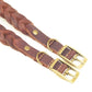 Real Leather Woven Dog Collar