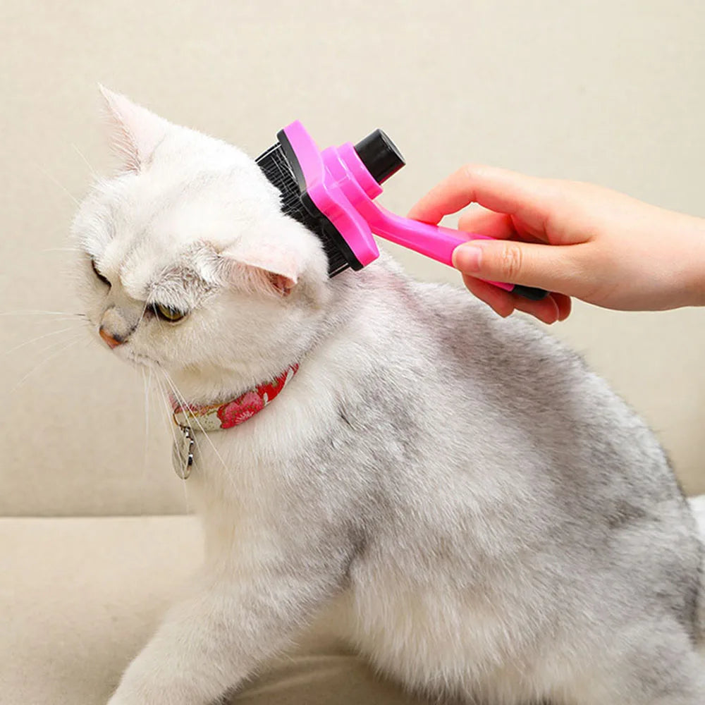 Dog & Cat Grooming Brush with Self-Cleaning Bristles