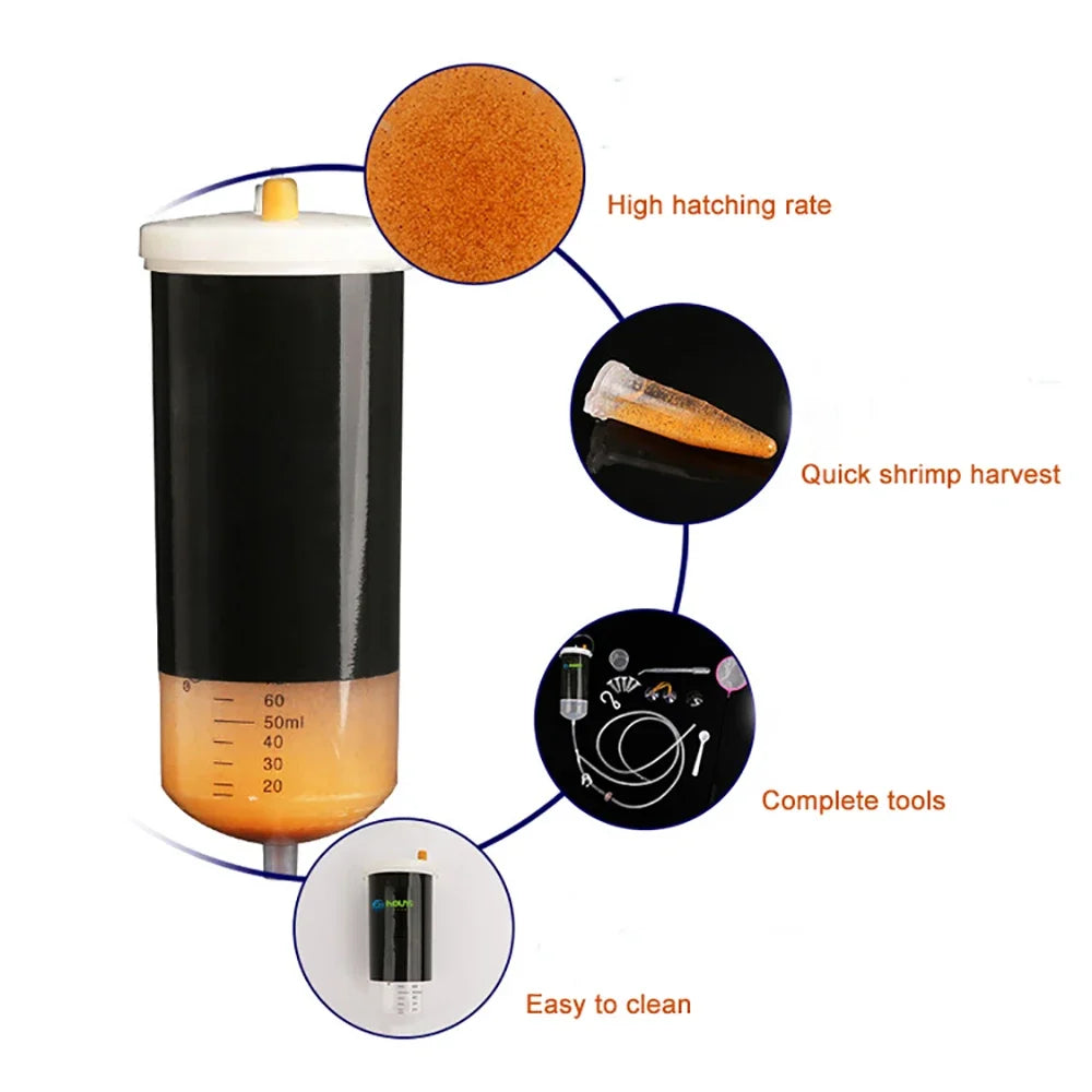 Brine Shrimp Egg Incubator Kit | Efficient Artemia Hatching Bucket with Complete Accessories for Fish & Reptile Feeding