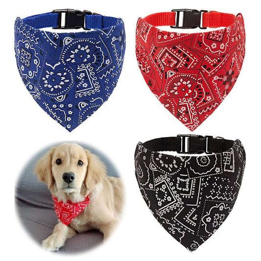Adjustable Dog Bandana Collar Scarf for Small, Medium & Large Dogs | Pet Handkerchief Bibs and Dress-up Accessories