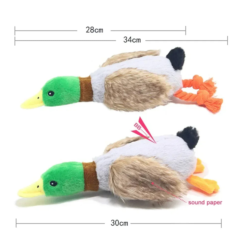 Durable Plush Duck Dog Toy with Squeaker
