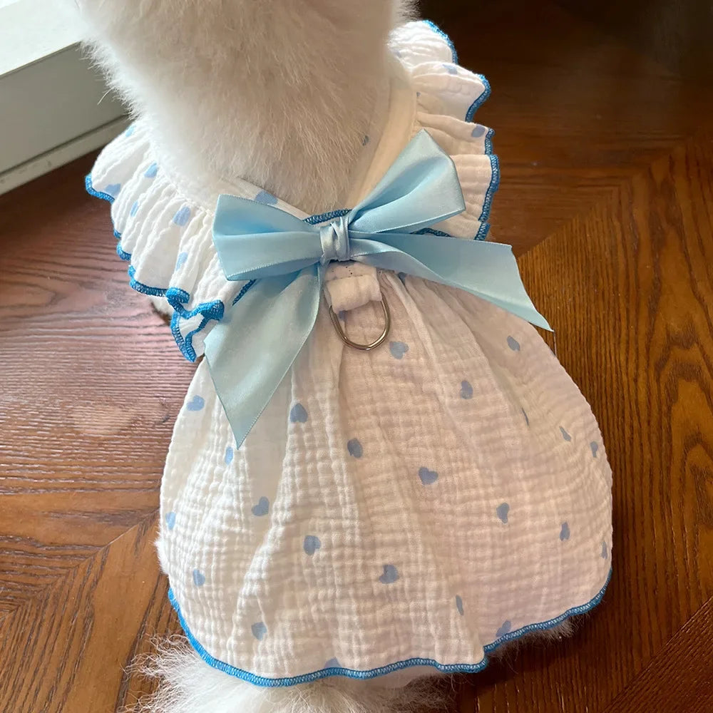 Dog Dress with Bowknot | Summer Pet Clothes