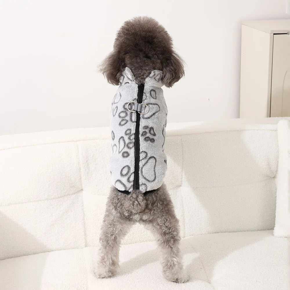 Winter Fleece Dog Jacket with D-ring