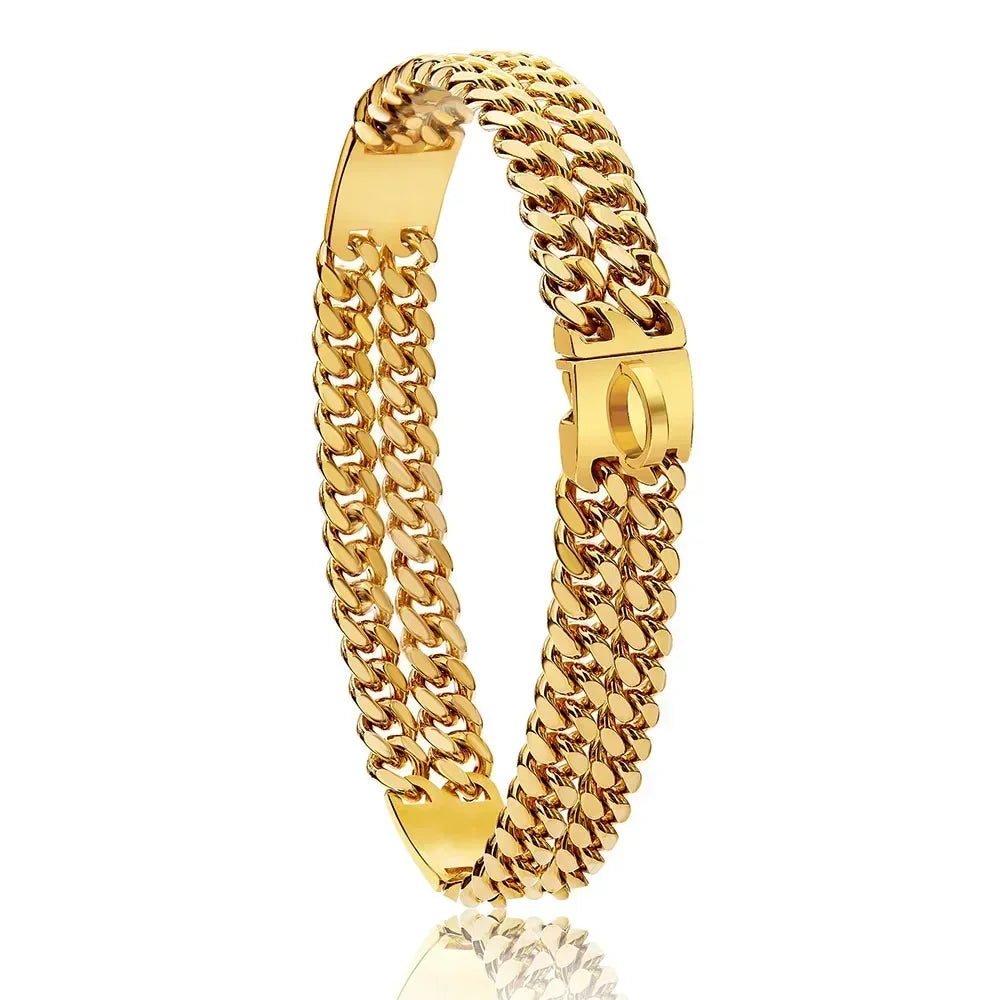 Gold & Silver Cuban Link Dog Collar