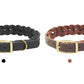 Real Leather Woven Dog Collar