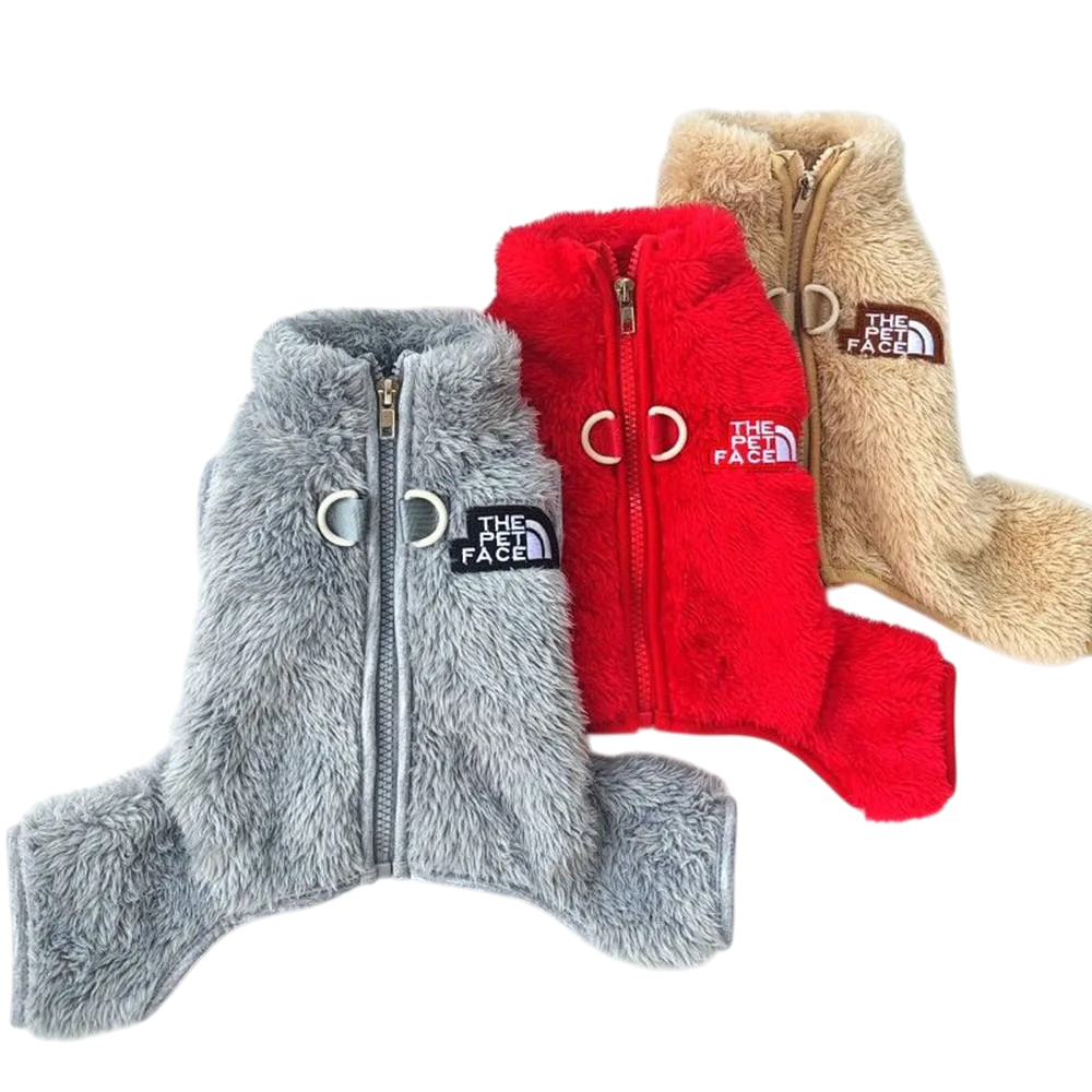 Winter Warm Pet Jumpsuit with Zipper