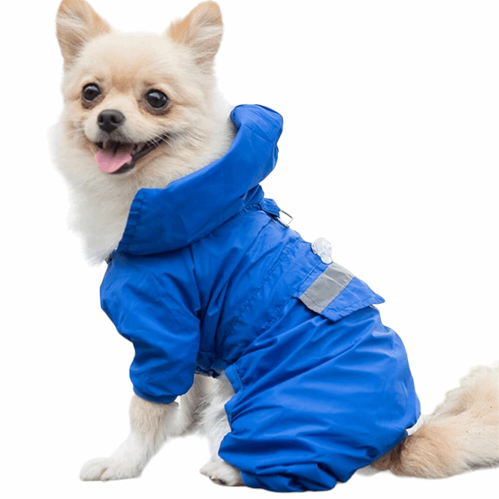 Adjustable Waterproof Dog Raincoat | Outdoor Pet Poncho for Small Dogs with Reflective Strap