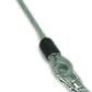 Close-up showing the steel wire cable beneath the protective coating of the dog lead