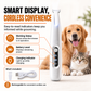 Cordless pet paw trimmer with LED status display and charging indicators