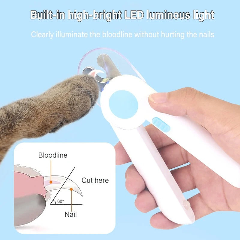 LED Pet Nail Clippers | Light, Safety Guard & Hidden File