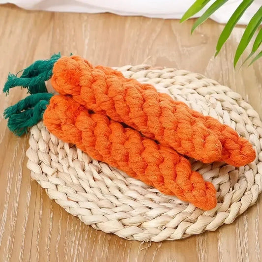 Carrot Rope Dog Chew Toy | Natural Cotton