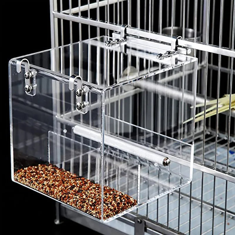 Clip-On Bird Cage Bath or Feeder | Transparent & Anti-Spill