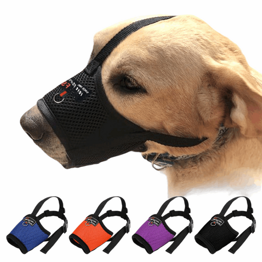 Adjustable Mesh Nylon Dog Muzzle | Small Medium Large Pet Muzzle | Breathable Anti-Bark Mouth Mask Cover