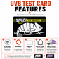 Feature guide for the reusable reptile UVB test card and its colour-change sensor