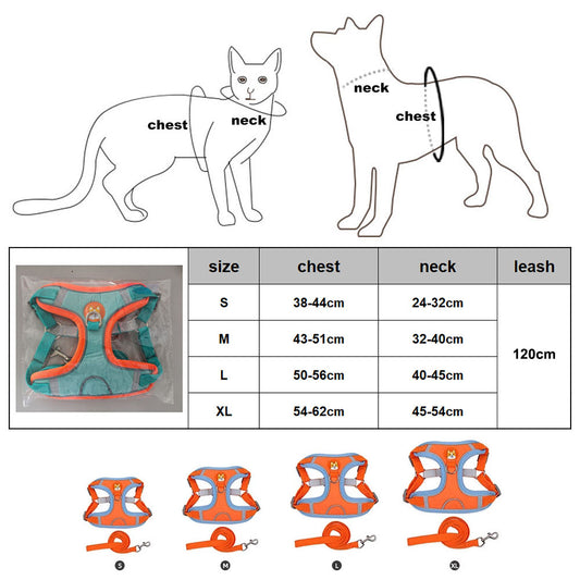 Reflective Step-in Dog Harness & Leash Set