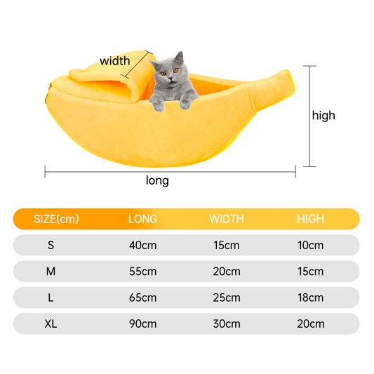 Banana Shape Pet Bed | Washable & Cosy