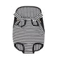 Black and white striped legs-out pet carrier backpack