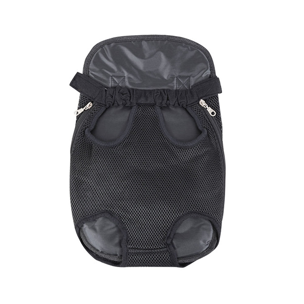 Black breathable legs-out pet carrier backpack for small pets