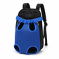 Blue breathable legs-out pet carrier backpack for small dogs and cats