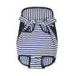 Blue and white striped legs-out pet carrier backpack