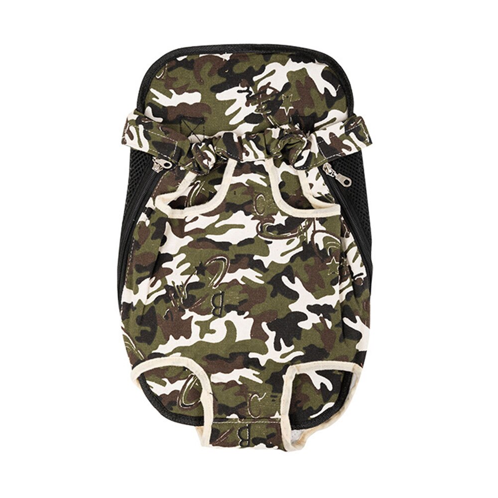 Camouflage print legs-out pet carrier backpack for small dogs and cats
