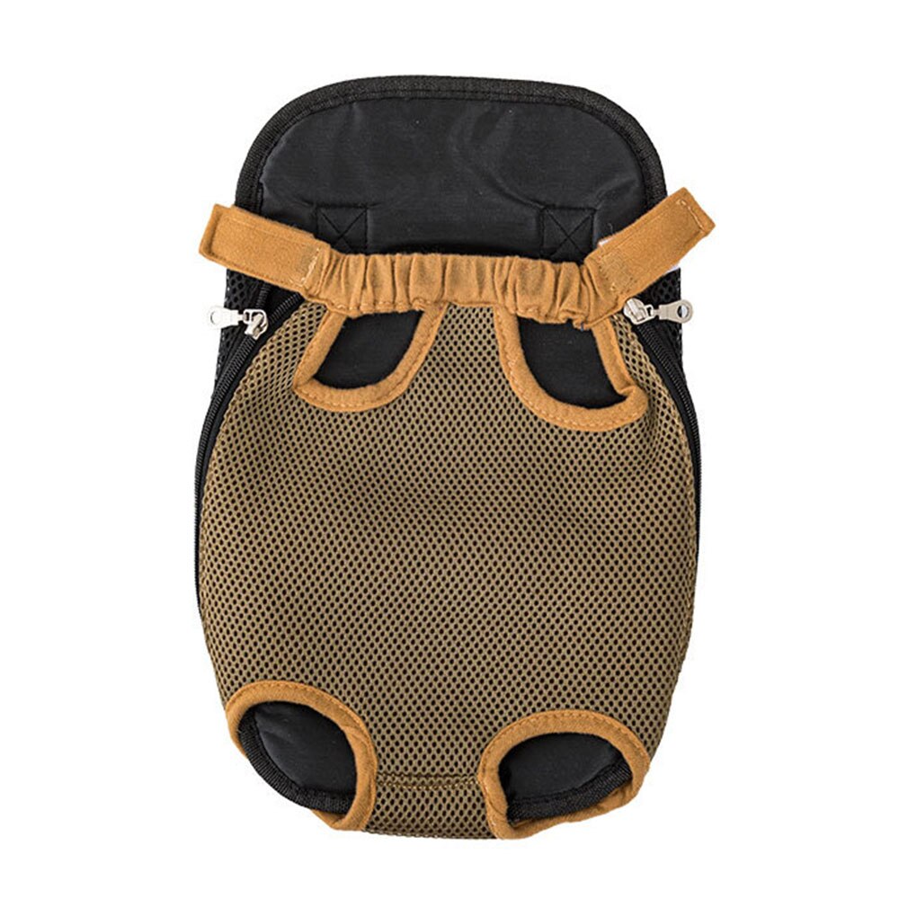 Coffee brown breathable pet carrier backpack for small dogs and cats