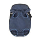 Denim blue legs-out pet carrier backpack for small dogs and cats